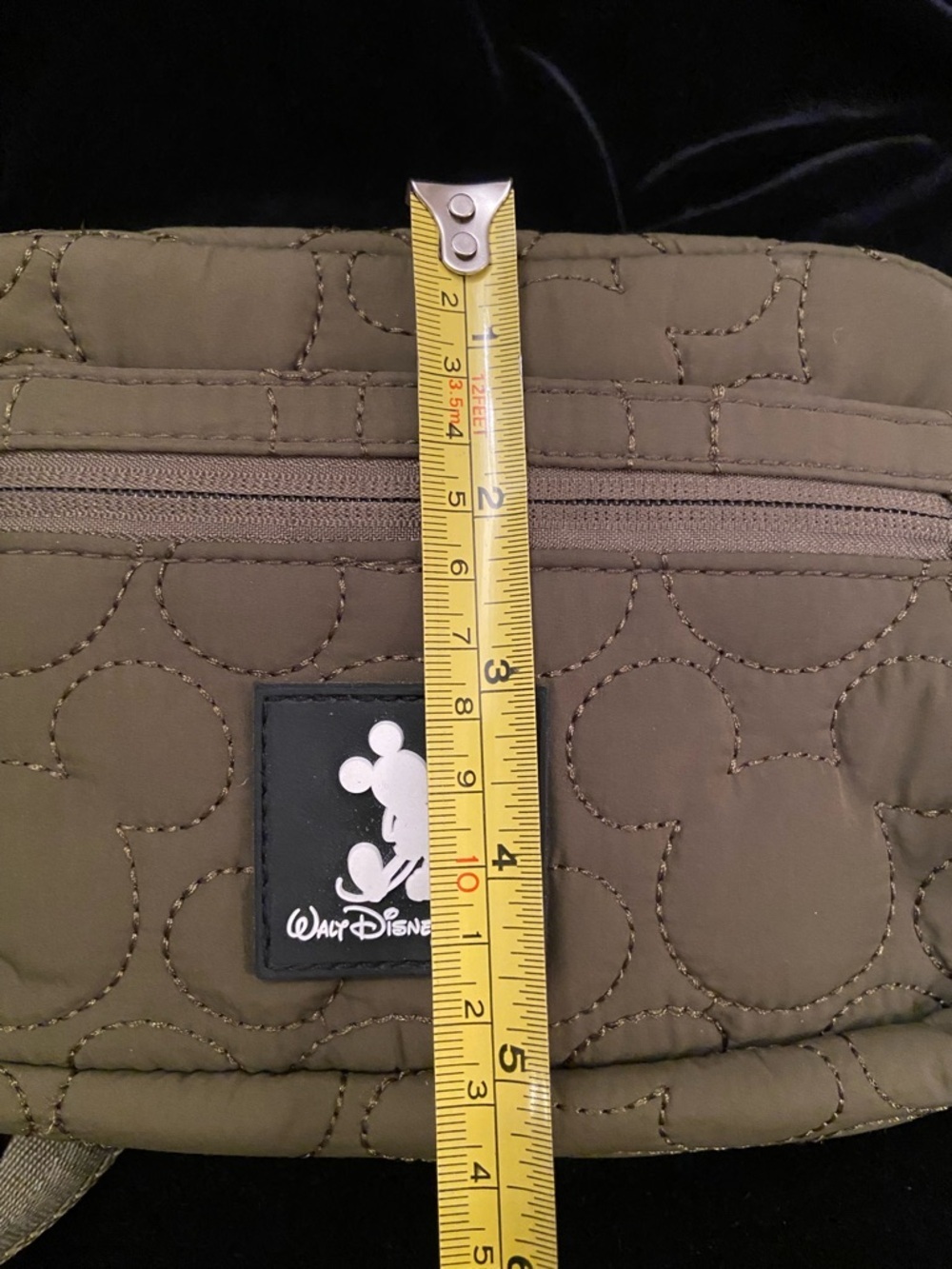 Walt Disney World Park Olive Green Quilted Mickey Belt Bag - Picture 7 of 8